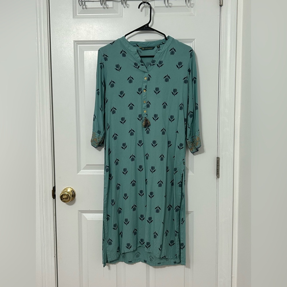 Avaasa kurta dress top in teal